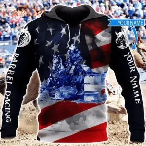 Barrel Racing American Flag Custom Name 3d All Over Print