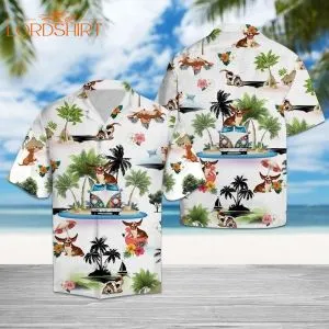 Basset Hound Vacation Multicolor Unique Hawaiian Shirt