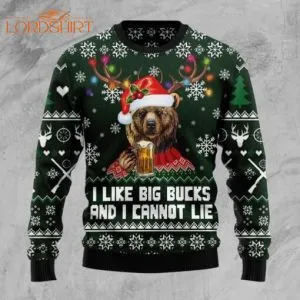 Bear Hunting And Beer Ugly Christmas Sweater