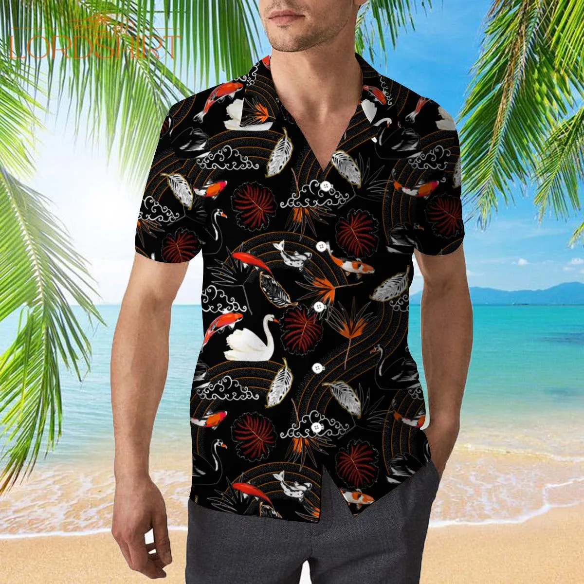 Beautiful Oriental Koi Fish Hawaiian Shirt