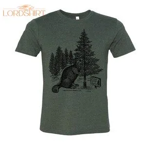 Beaver T Shirt Tree Farm U Cut Unisex Mens Tshirt