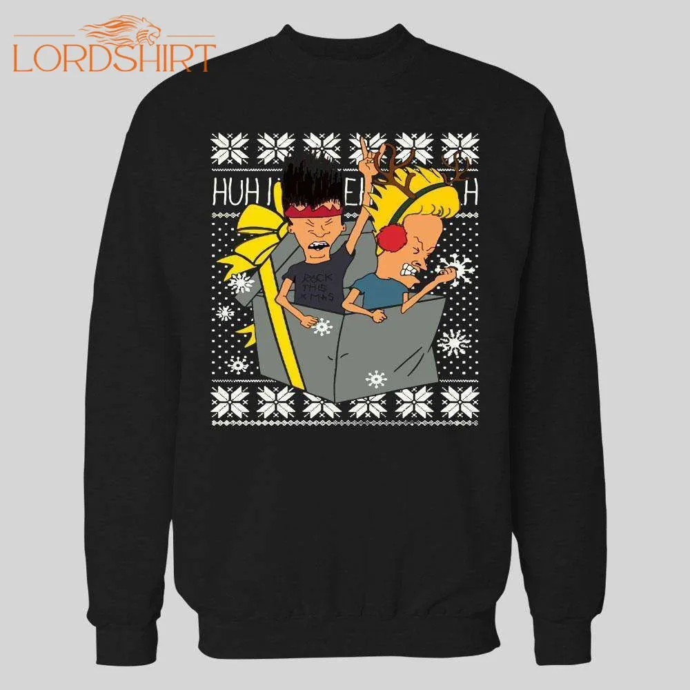 Beavis And Butthead Xmas Rocks High Quality Holiday Hoodie / Sweatshirt