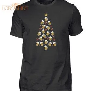 Beer Christmas Tree Men's T-shirt Funny Graphic Shirt Man