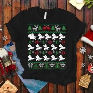 Bees Pulling Santa Ugly Christmas T-shirt For Men And Women