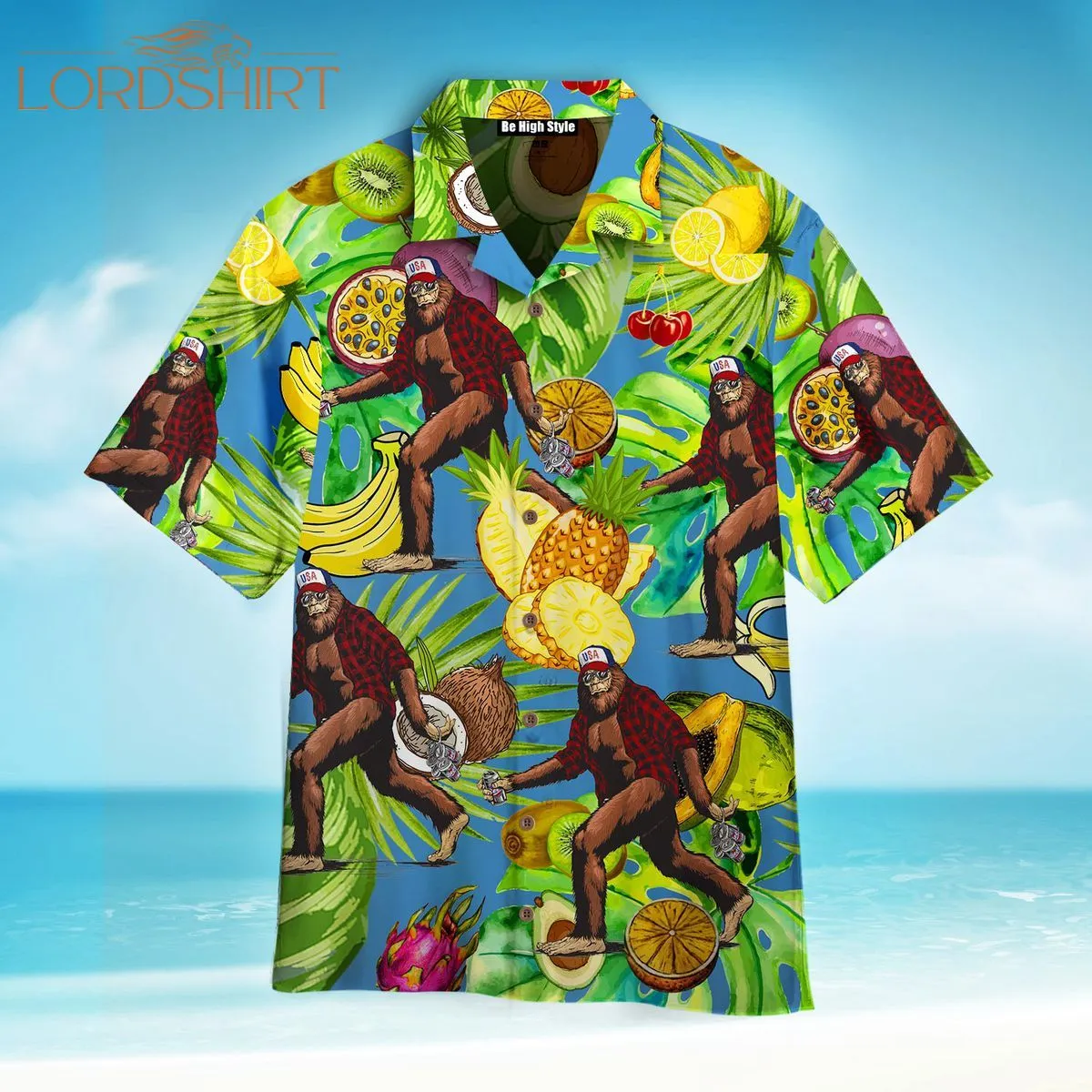 Bigfoot Camping Hawaiian Shirt