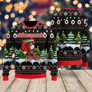 Bigfoot Christmas Santasquatch Ugly Christmas Sweater