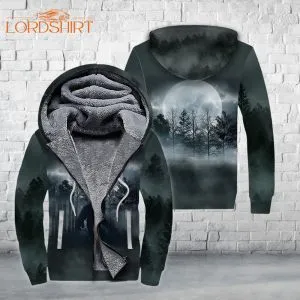 Bigfoot In The Night Fleece Zip Hoodie All Over Print