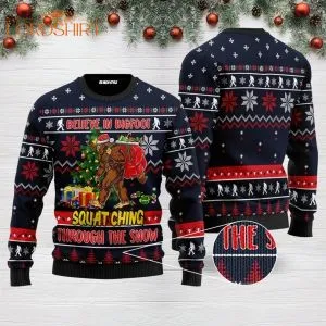 Bigfoot Squatching Ugly Christmas Sweater