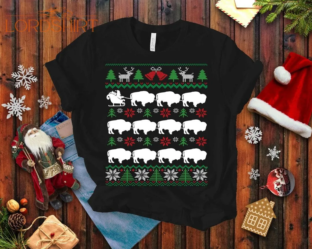 Bison Ugly Christmas T-shirt For Men And Women Bison Lover