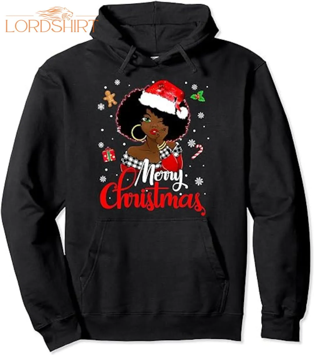 Black African Girl American Melanin Christmas Santa Hat Xmas