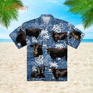 Black Angus Cattle Lovers Farm Hawaiian Shirt