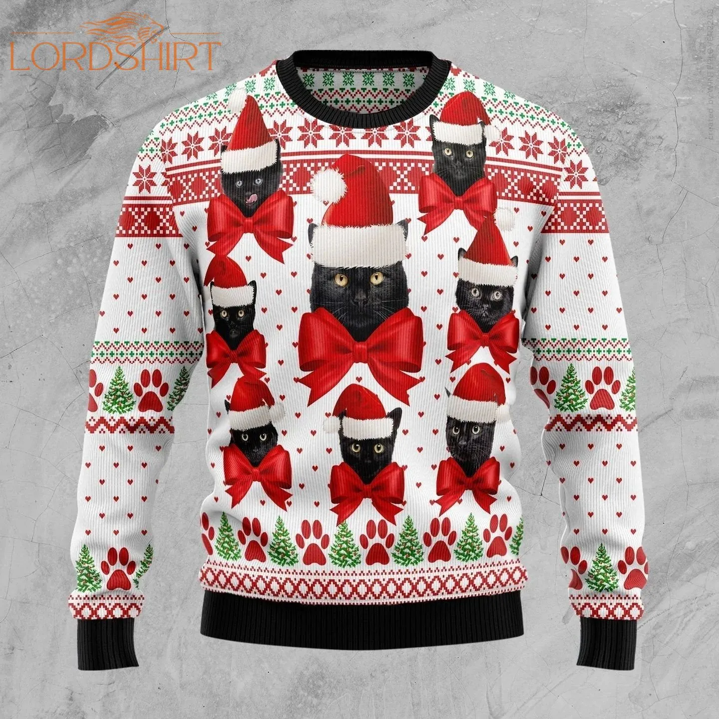 Black Cat Ball Ugly Christmas Sweater