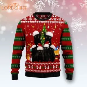 Black Cat Family Christmas Ugly Christmas Sweater