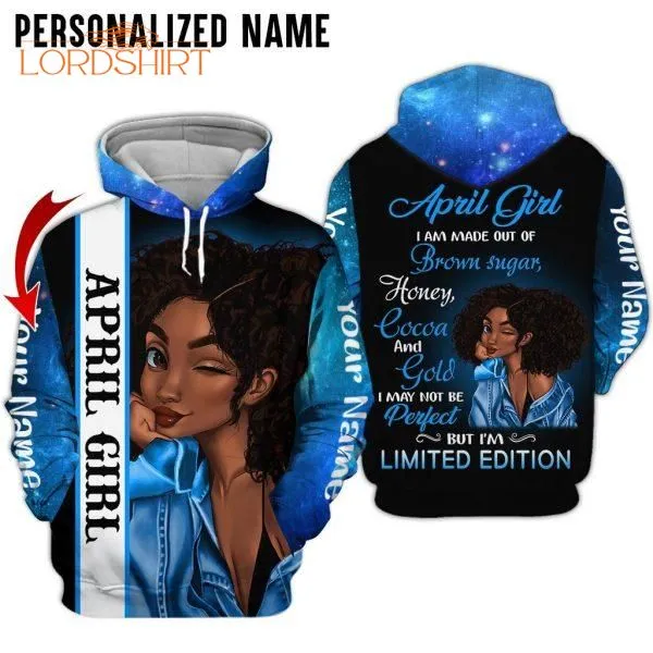 Black Woman April Girl Custom Name 3d All Over Print