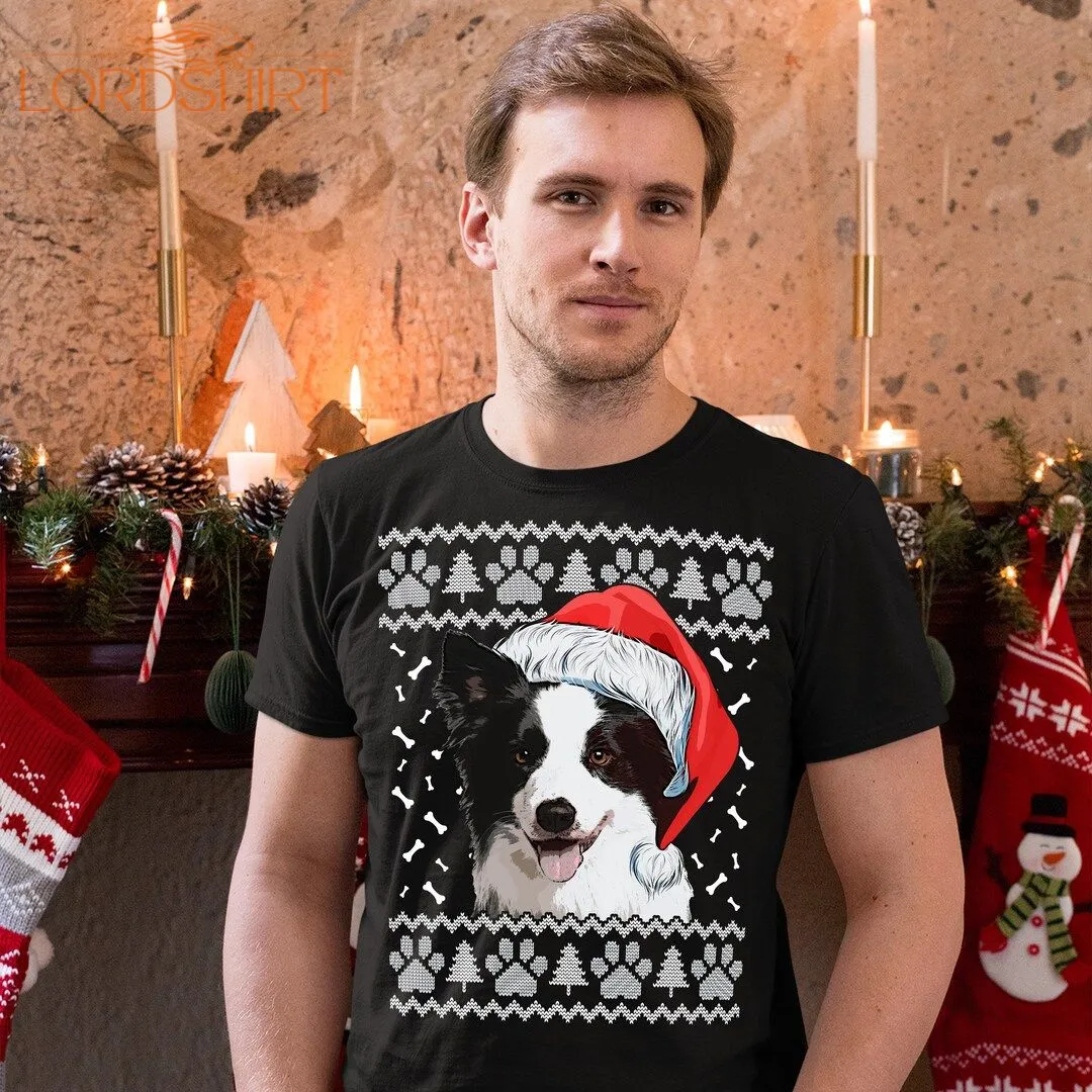 Border Collie Christmas Tshirt Border Collie T Shirt Mens