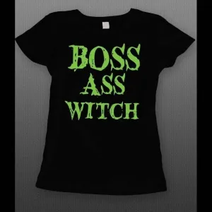 Boss Ass Witch Funny Halloween Ladies Shirt