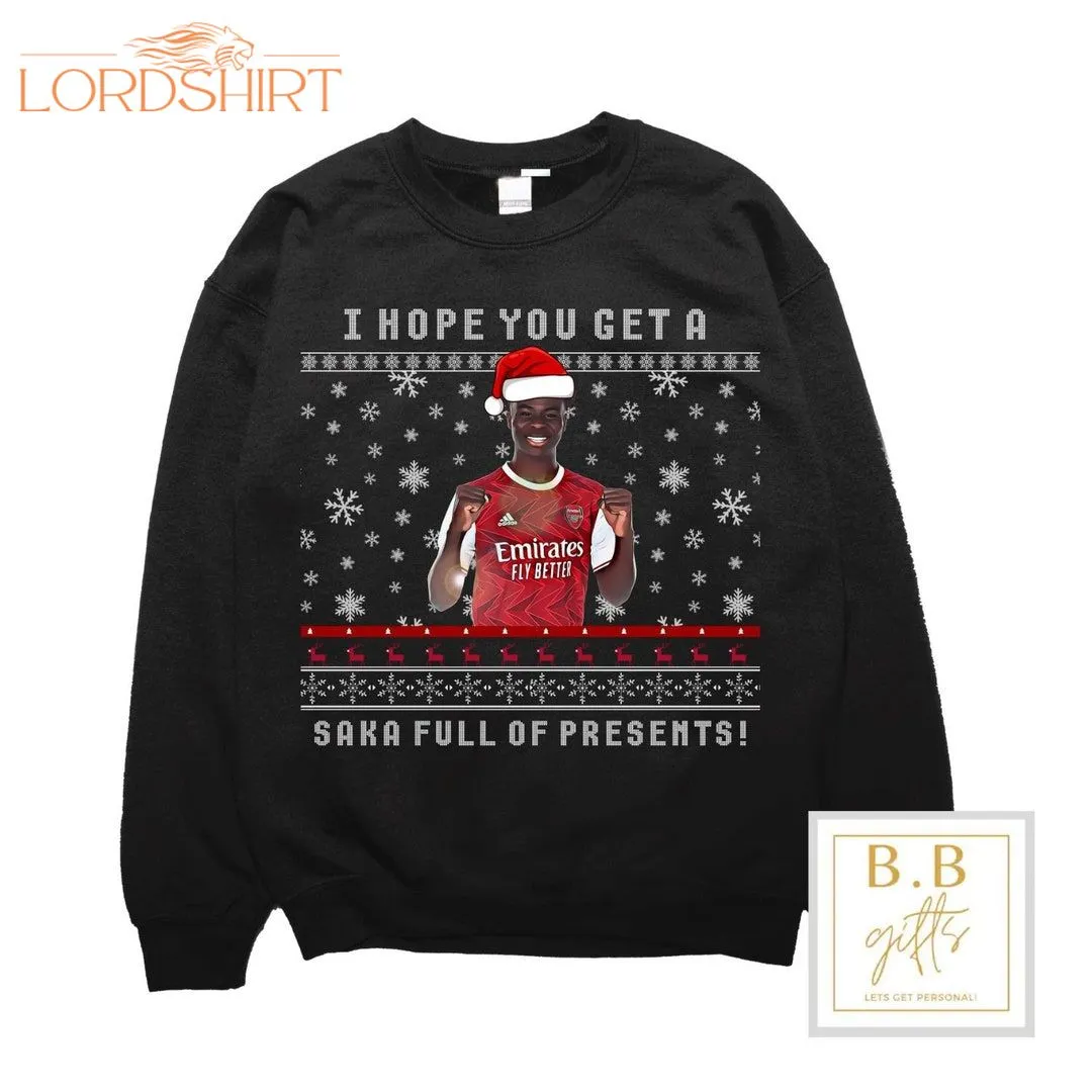 Bukayo Saka Funny Christmas Jumper Arsenal Inspired Ugly