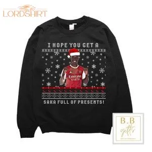 Bukayo Saka Funny Christmas Jumper Arsenal Inspired Ugly