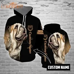 Bulldog Black Custom Name 3d All Over Print