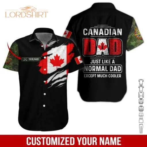 Canadian Dad Custom Name Hawaiian Shirt