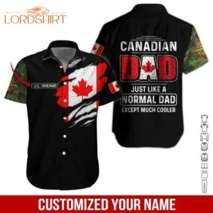 Canadian Dad Custom Name Hawaiian Shirt