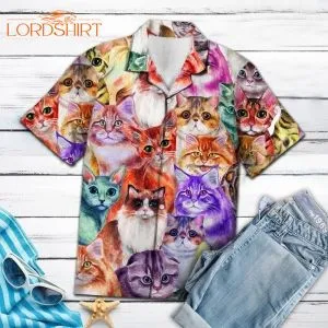 Cat Color Multicolor Hawaiian Shirt