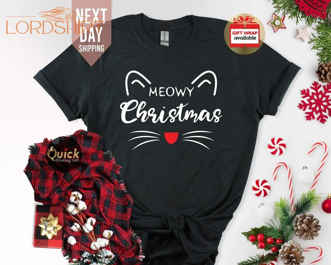 Cat Lover Christmas Shirt Funny Christmas Tshirt Meowy