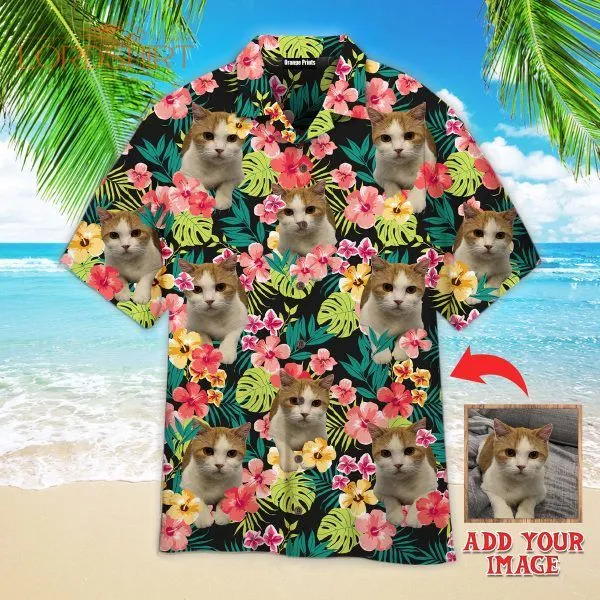 Cat Lover Summer Tropical Custom Photo Hawaiian Shirt