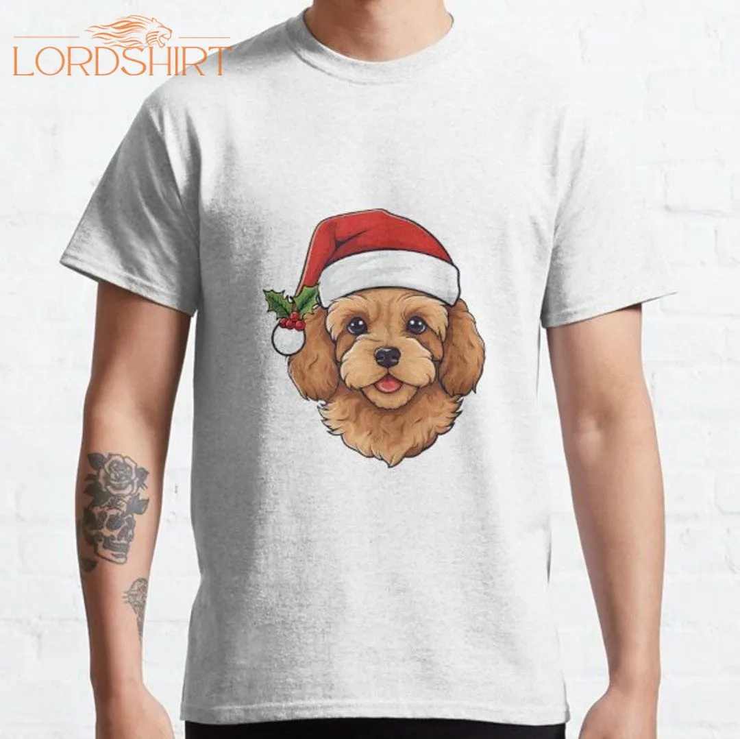 Cavapoo And Cavoodle Christmas Gold Light Red Classic .jpg