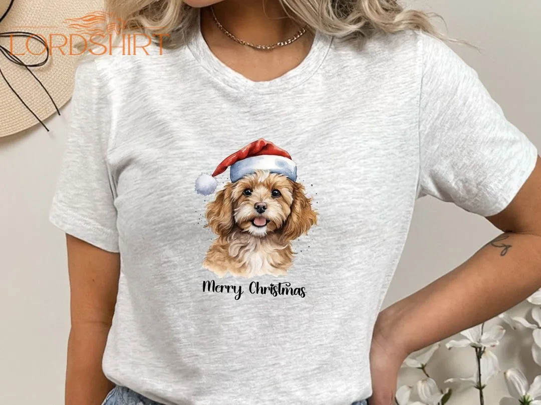 Cavapoo Christmas T-shirt Christmas Dog Shirt Dog Santa