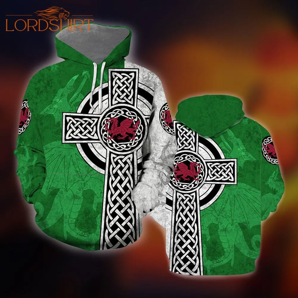 Celtic Cross Welsh Dragon St Patrick's Day 3d All Over Print