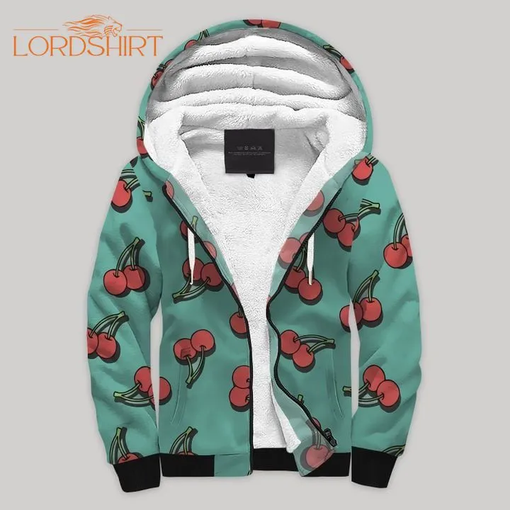 Cherry Fleece Zip Hoodie All Over Print