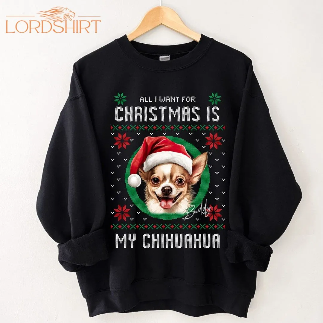 Chihuahua Christmas Sweater Personalize With Your Pup's