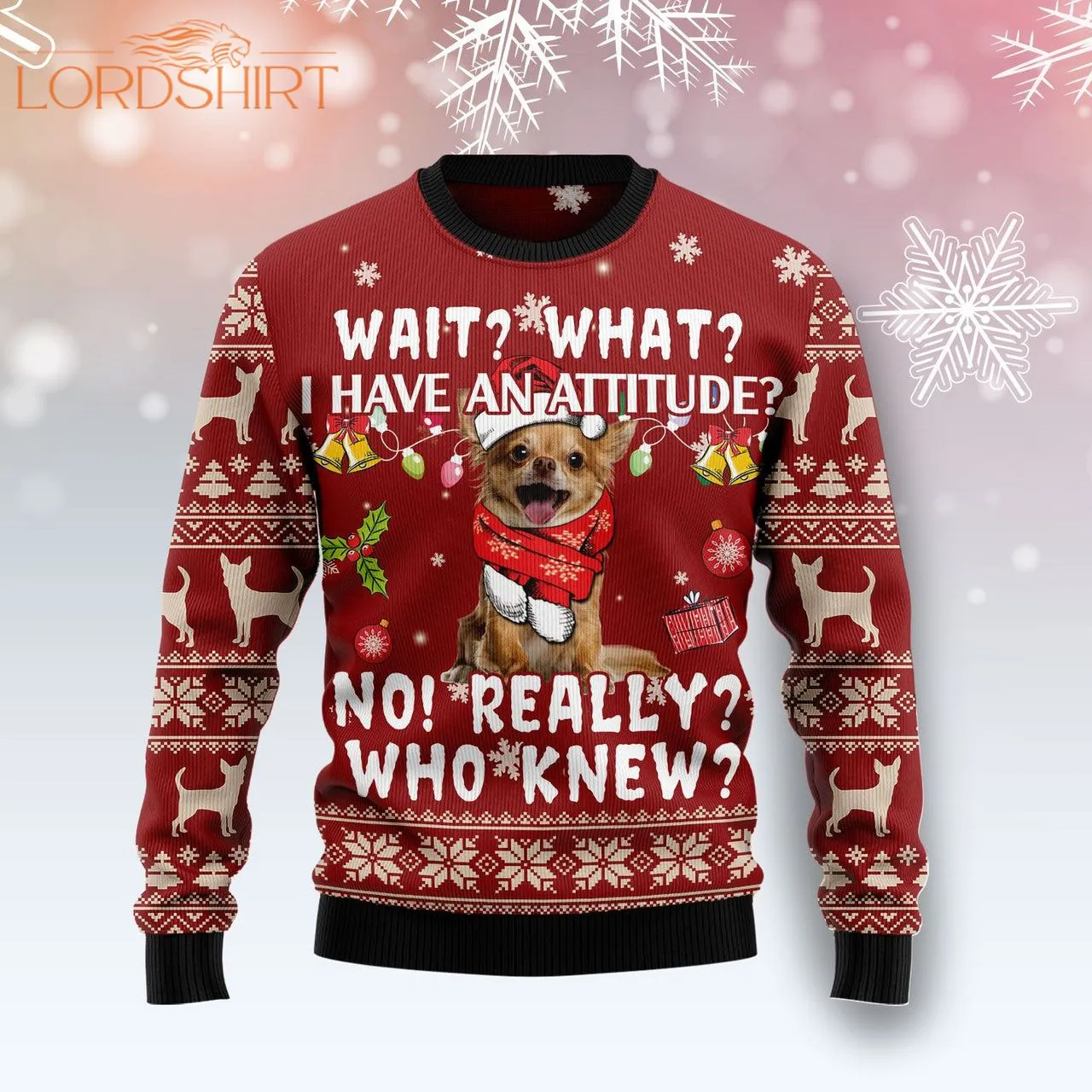 Chihuahua Dog Attitude Ugly Christmas Sweater