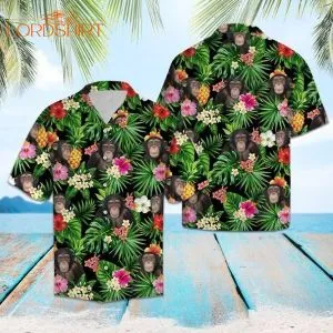 Chimpanzee Pineapple Tropical Hawaiian Shirt