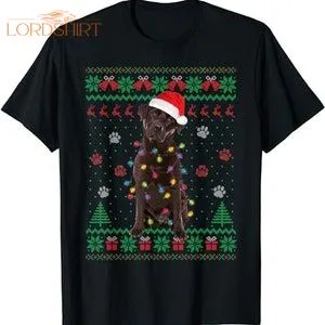 Chocolate Lab Labrador Christmas Lights Dog Ugly Sweater