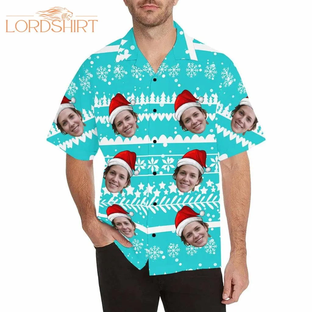 Christmas And Baby Face Custom Photo Hawaiian Shirt