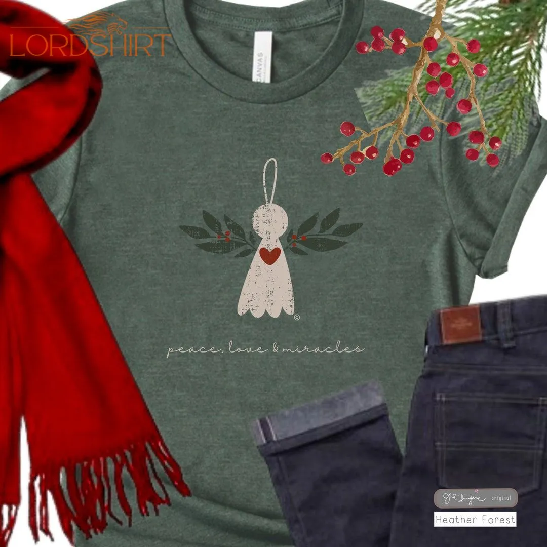 Christmas Angel Woman's Holiday Tshirt Women's Xmas