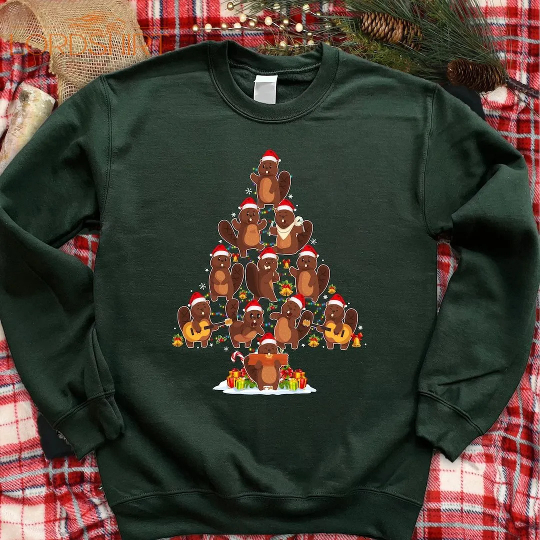 Christmas Beaver Christmas Tree Family Shirts Men Woman