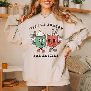 Christmas Best Friend T-shirt Holiday Bestie Sweater Couples