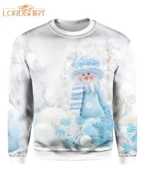 Christmas Blue Snowman Ugly Christmas Sweater