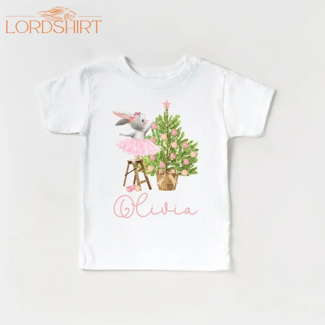 Christmas Bunny T-shirt Girls T-shirt Kids Xmas T-shirt