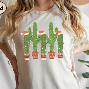 Christmas Cactus Shirt Western Christmas T-shirt Christmas