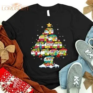 Christmas Camping Shirt Christmas Tree Camper Tshirt Camping