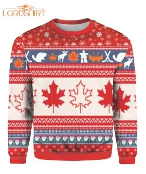 Christmas Canada Maple Leaf Ugly Christmas Sweater