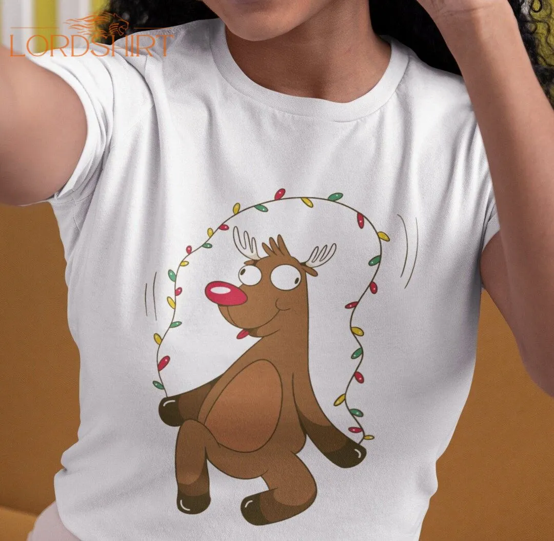 Christmas Christmas T Shirt Unisex Reindeer Jumping Rope