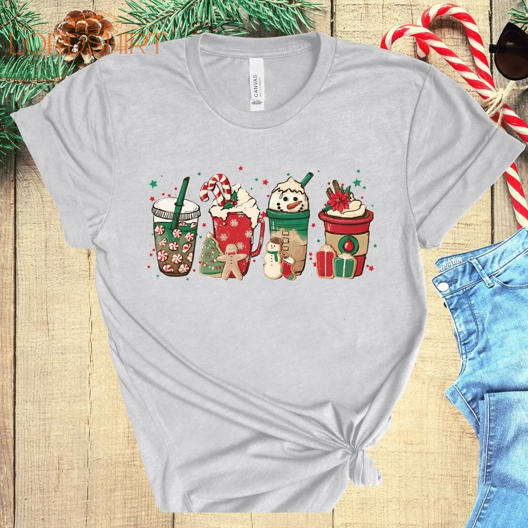 Christmas Coffee T Shirt Coffee Lover Gift Starbucks Cups