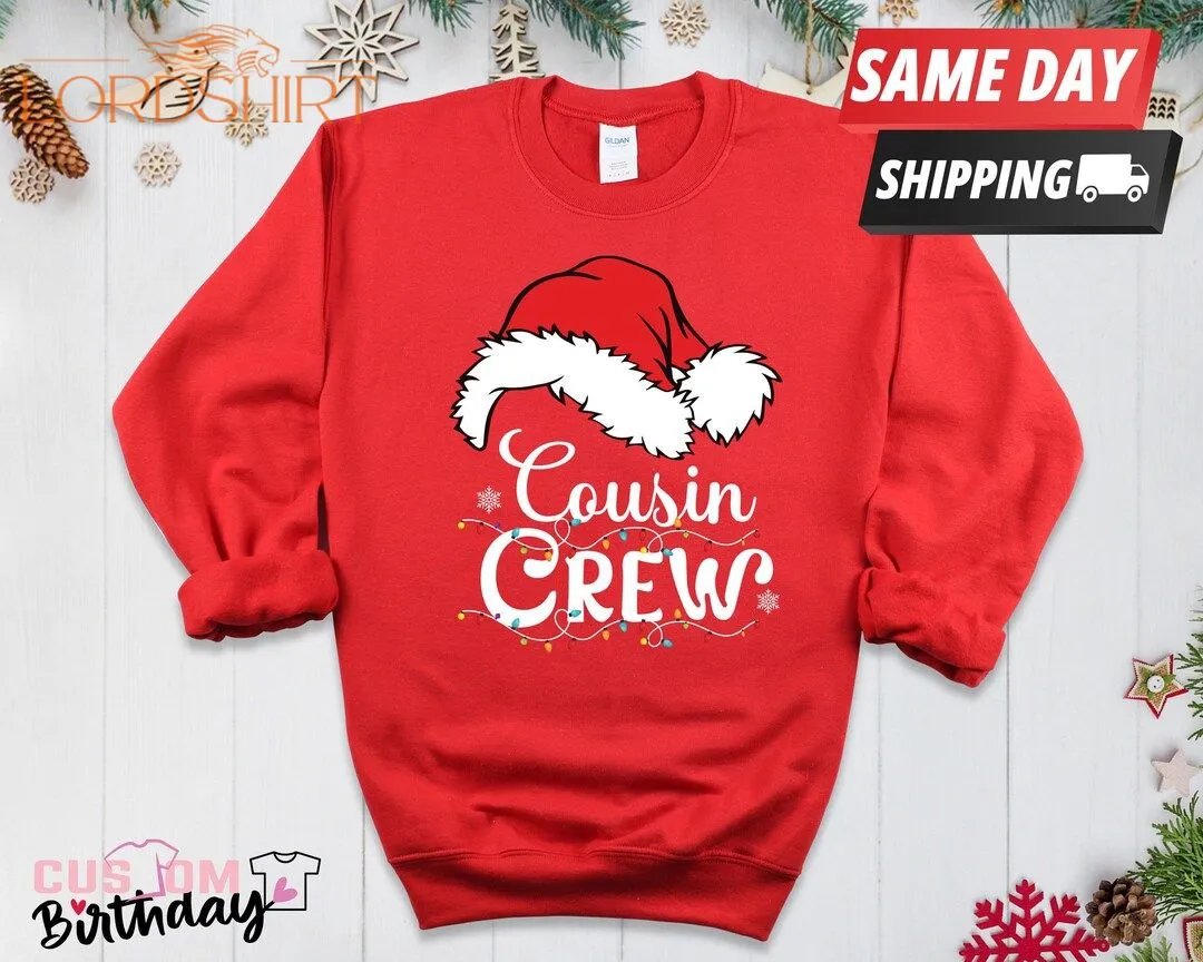 Christmas Cousin Crew Jumper 5 Santa Hat Top Christmas Cousin