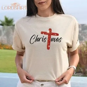 Christmas Cross Shirt Merry Christmas Shirt Religious Tee