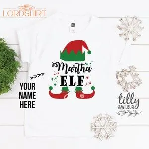 Christmas Elf T-shirt For Girls Personalised Girls Elf